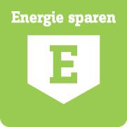Zelena pozadina s bijelim grbom i slovom 'E'. Gore piše 'Uštedite energiju'.