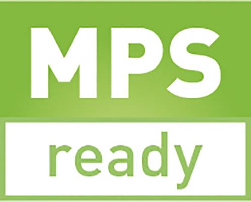 Zeleni pravokutnik s natpisom "MPS ready" bijelim tekstom upućuje na kompatibilnost ili dostupnost sustava.