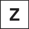 „Z", stiliziran slovni znak u crnom kvadratu.