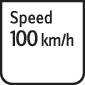 Prometni znak pokazuje 'Najveća dopuštena brzina 100 km/h'.