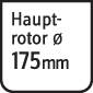 Bijela pozadina s natpisom 'Glavni rotor ø 175 mm'.