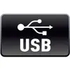 USB simbol na crnoj pozadini.