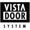 'Vista Door System' logotip u crnom i bijelom tekstu, modernog dizajna.