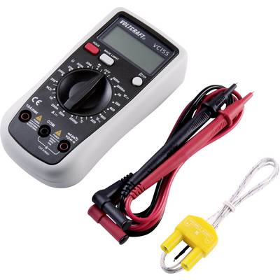 Digitális multiméter, hőmérséklet méréssel, zseblámpa funkció és háttérvilágítással 600V AC/DC 10A/DC Voltcraft VC155-3
