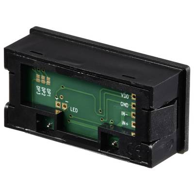 Fekete elektronikai modul szabadon látszó zöld nyomtatott áramkörrel és megjelölt csatlakozókkal: DP+, DP-, VDD, GND, IN+, IN-.