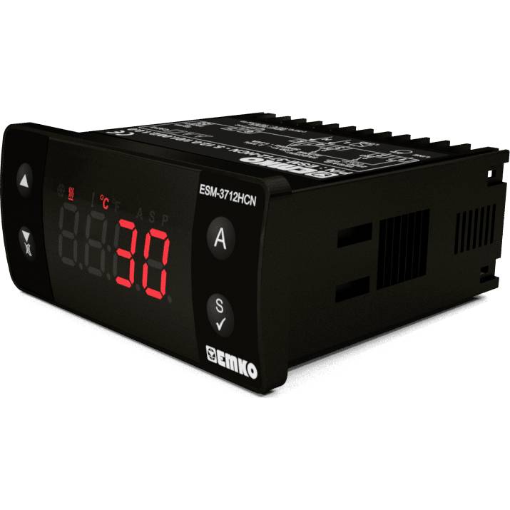 Egy digitális hőmérséklet-szabályzó 30°C kijelzéssel. Bal és jobb oldalán vezérlőgombok találhatók.