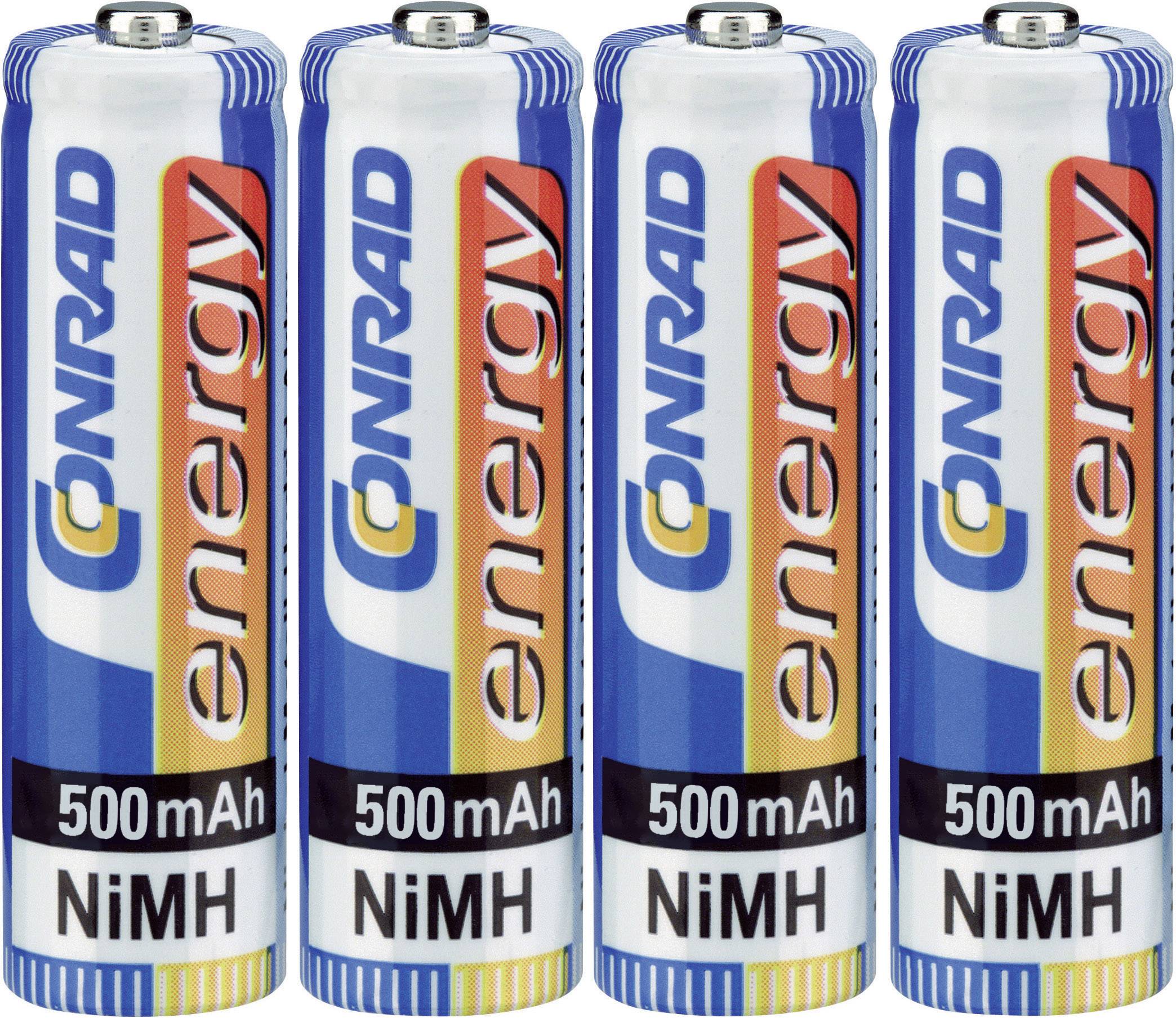 Mikroceruza akku AAA NiMH, 1,2V 500 mAh, 4 db, Conrad Energy HR3, HR03, UO100557, DC2400, DC2400B4N, LR03-1