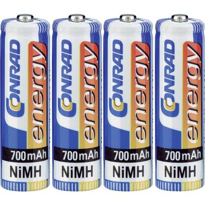 Mikroceruza akku AAA NiMH, 1,2V 700 mAh, 4 db, Conrad Energy HR3, HR03, UO100557, DC2400, DC2400B4N, LR03-1