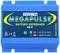 Kék eszköz, amelyen a 'MEGAPULSE BATTERY-REFRESHER 48 V' felirat olvasható. LED-kijelzőkkel rendelkezik az akkumulátor állapotának ellenőrzéséhez.