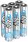 Hat darab AA-elem ezüst burkolatban kék kiemelésekkel, '800 mAh' és 'maxe' jelöléssel.