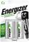 'Két darab Energizer C2 akkumulátor egy csomagolásban. Újratölthető akkumulátorként árulva, 2500mAh kapacitással. Újrahasznosított anyagokat tartalmaz.'