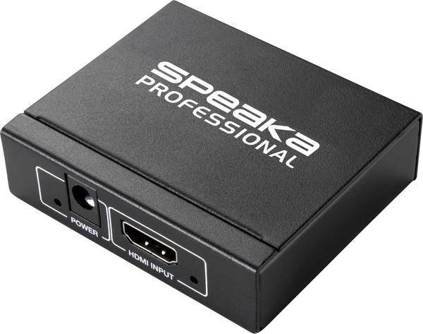 2 portos HDMI splitter HD képes 1920 x 1080 pixel, fekete, SpeaKa Professional 4016138822212