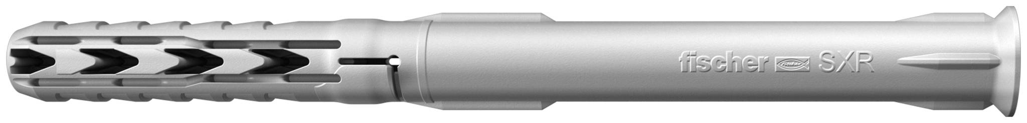 Ezüst Fischer SXR falitömlő horonygyal ellátott expansion szárnyakkal, vízszintesen fehér háttéren megjelenítve.