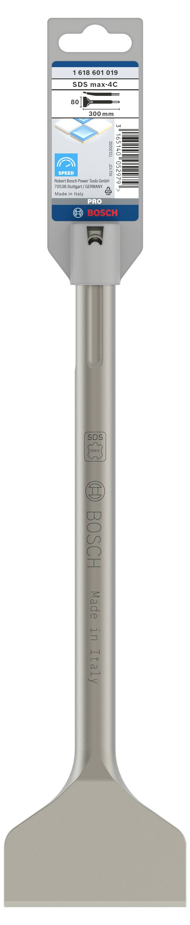 Egy ezüst lapos véső csomagolással felül, amely a márkanevet és a specifikációkat mutatja; különféle bontási munkákhoz alkalmas.