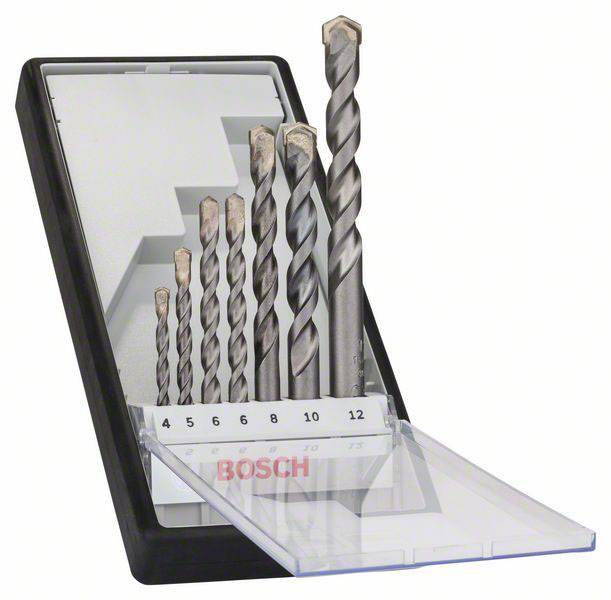 Bosch Accessories 2607010545 Keményfém Beton spirálfúró készlet 7 részes 4 mm, 5 mm, 6 mm, 6 mm, 8 mm, 10 mm, 12 mm Hengeres befogószár 1 készlet