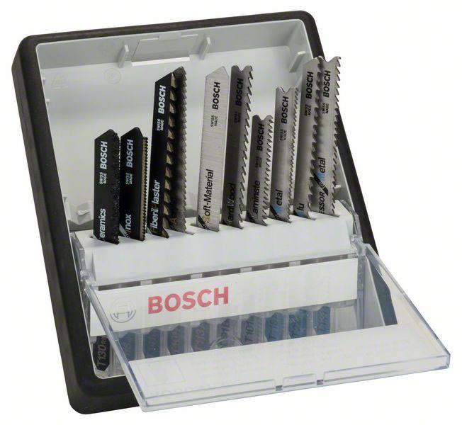 Bosch Accessories 2607010574 10 részes Robust Line szúrófűrészlap készlet, Top Expert T-szár - - 1 készlet