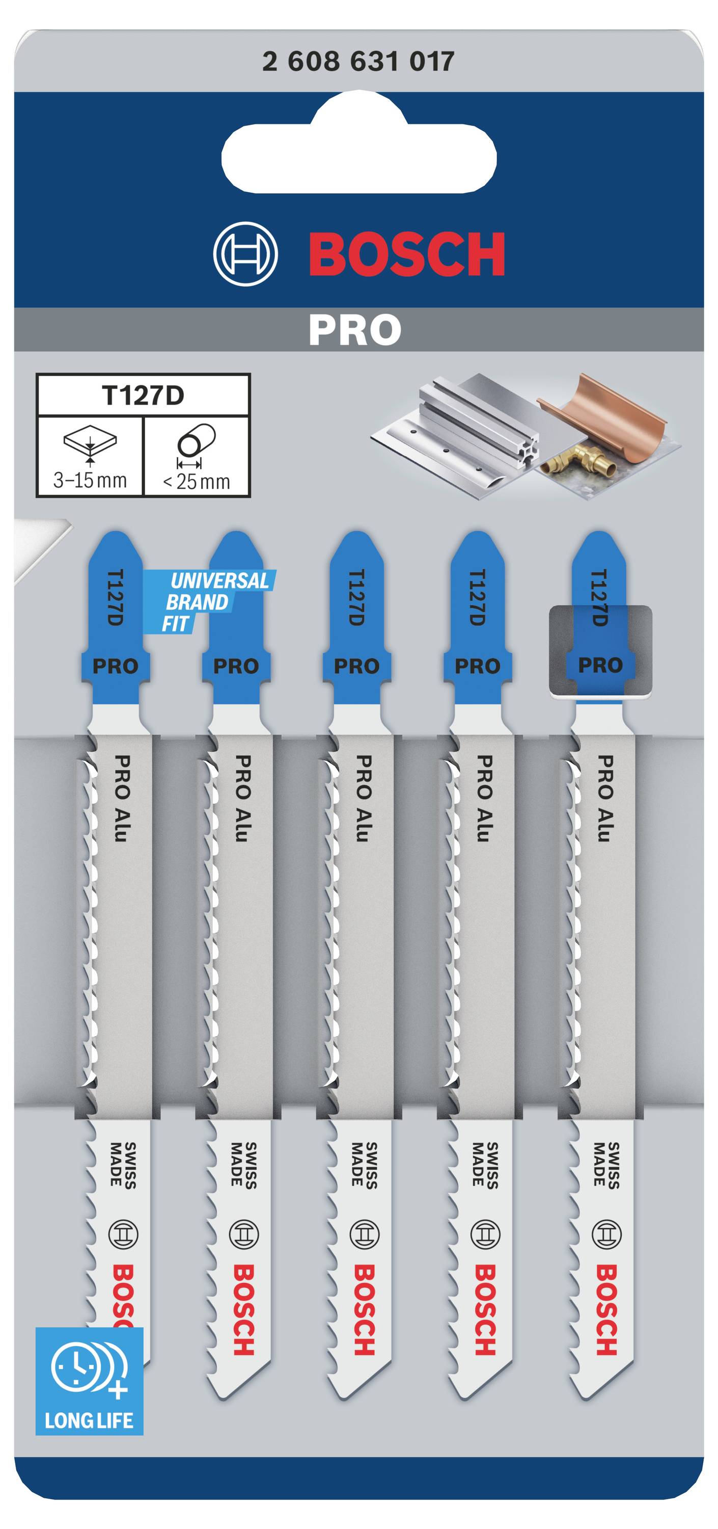 Szúrófűrészlap T 127 D - Special for Alu Bosch Accessories 2608631017 Fűrészlap-2