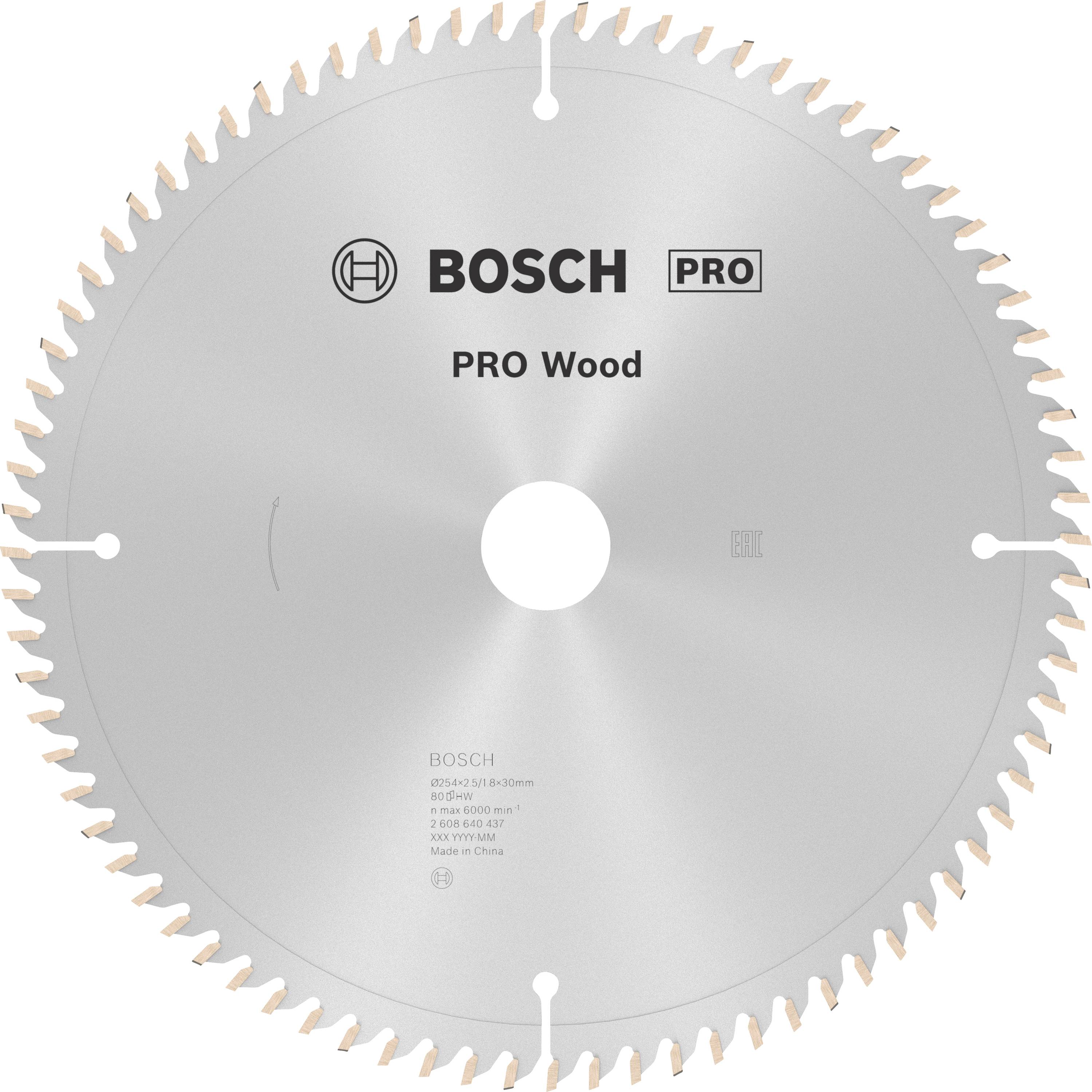 Bosch Accessories Optiline 2608640437 Keményfém körfűrészlap 254 x 30 x 2.5 mm Fogak száma (collonként): 80 1 db