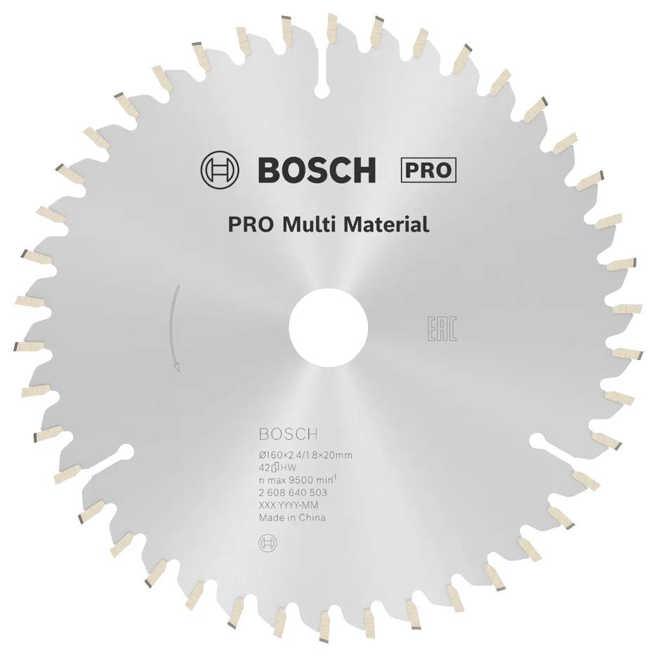 Bosch Accessories Multi Material 2608640503 Keményfém körfűrészlap 160 x 20 x 2.4 mm Fogak száma (collonként): 42 1 db