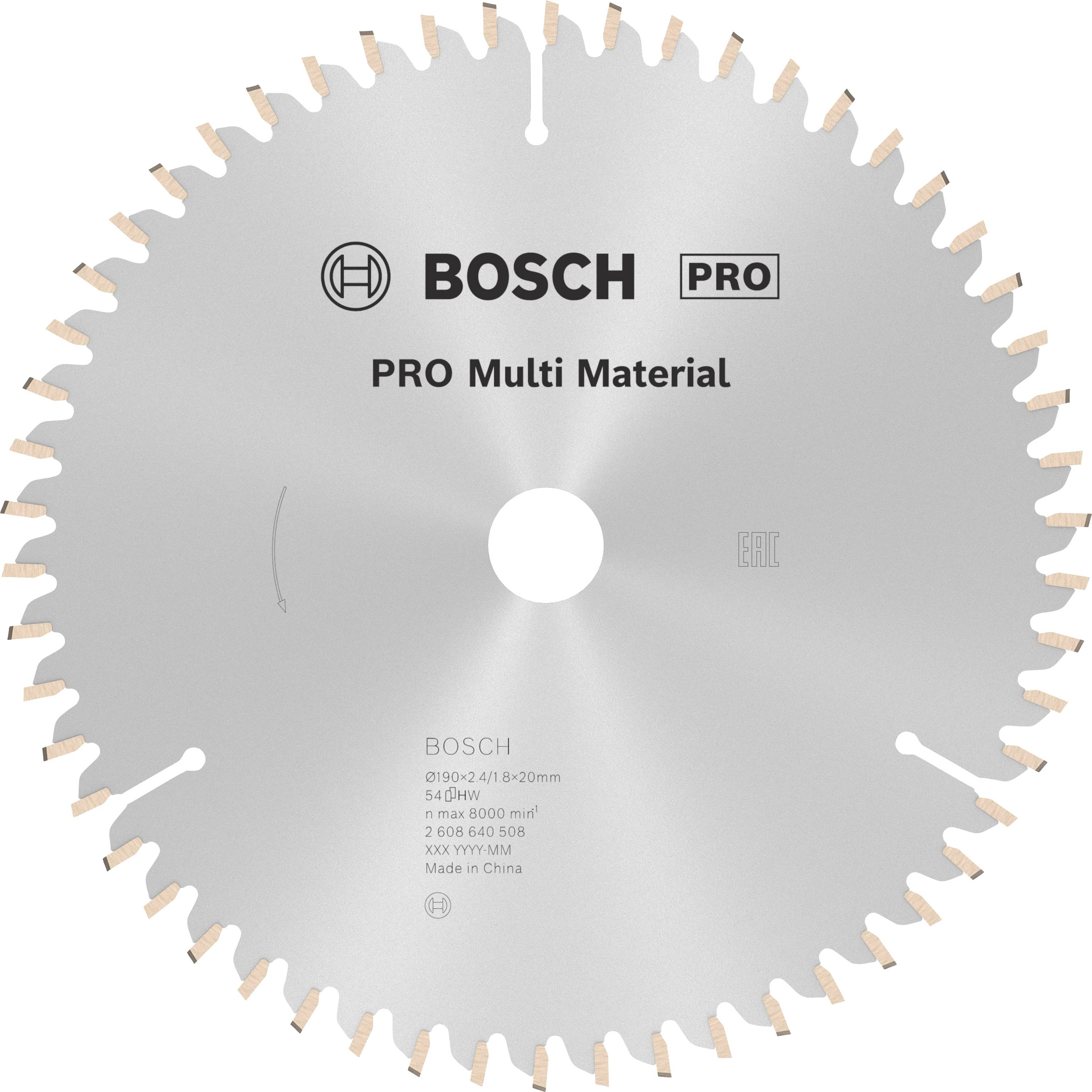 Bosch Pro Multi Material körfűrészlap, több anyaghoz alkalmas, 216 mm átmérő, 60 fog.