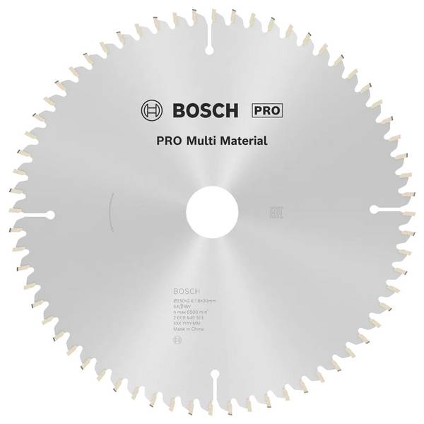 Bosch Accessories Multi Material 2608640513 Keményfém körfűrészlap 230 x 30 x 2.4 mm Fogak száma (collonként): 64 1 db