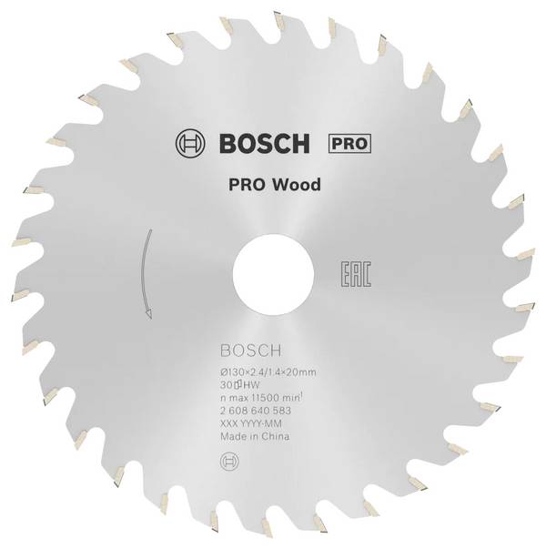 Bosch Accessories Optiline 2608640583 Keményfém körfűrészlap 130 x 20 x 2.4 mm Fogak száma (collonként): 30 1 db