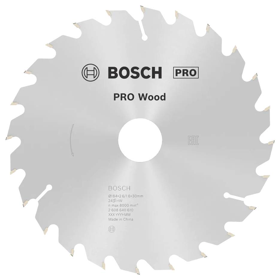 Bosch Accessories Optiline 2608640610 Keményfém körfűrészlap 184 x 30 x 2.6 mm Fogak száma (collonként): 24 1 db