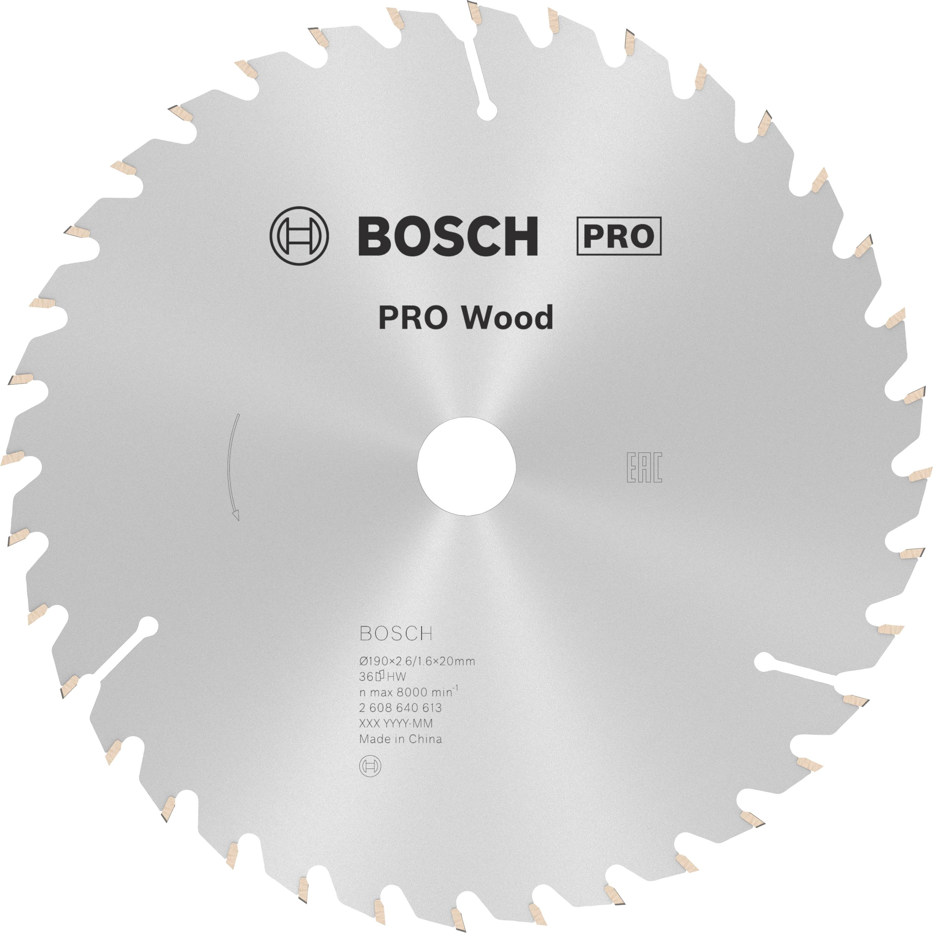 Bosch Accessories Optiline 2608640613 Keményfém körfűrészlap 190 x 20 x 2.6 mm Fogak száma (collonként): 36 1 db