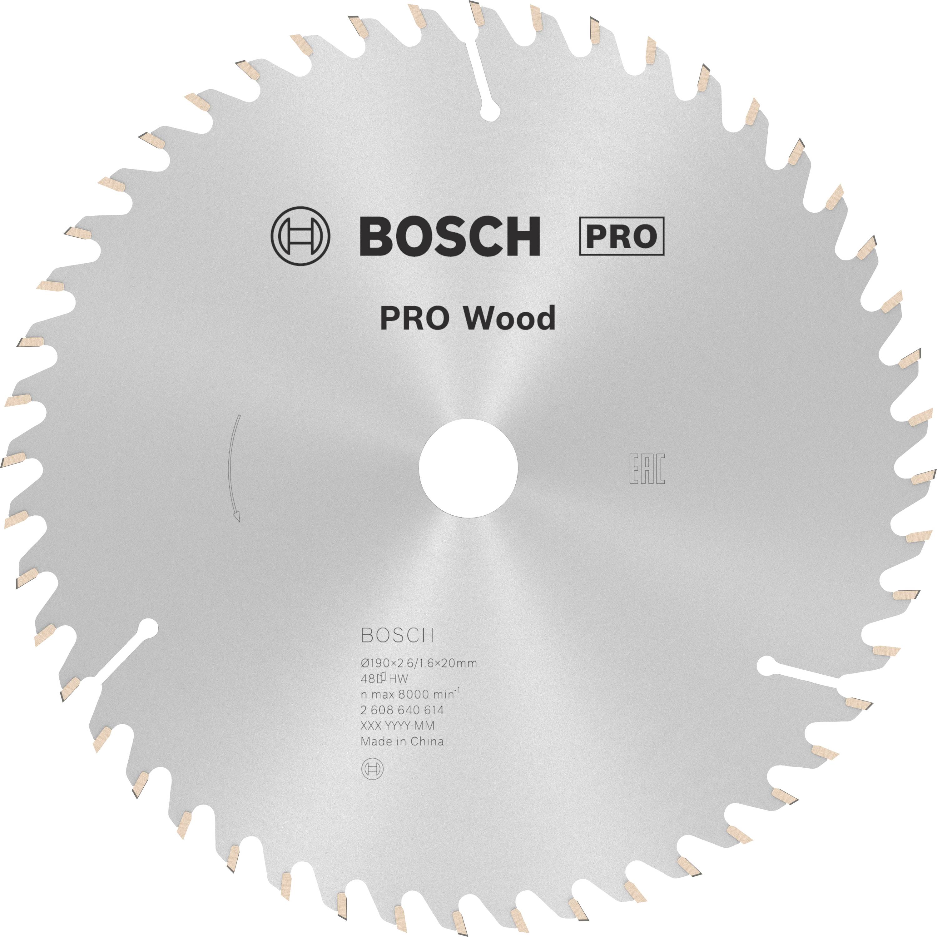 Bosch Accessories Optiline 2608640614 Keményfém körfűrészlap 190 x 20 x 2.6 mm Fogak száma (collonként): 48 1 db