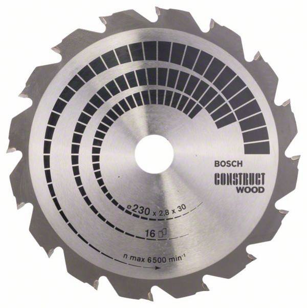 Bosch Accessories Construct Wood 2608640635 Keményfém körfűrészlap 230 x 30 x 2.8 mm Fogak száma (collonként): 16 1 db