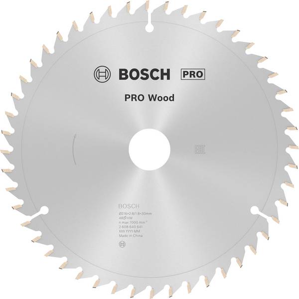 Bosch Accessories Optiline 2608640641 Keményfém körfűrészlap 216 x 30 x 2.8 mm Fogak száma (collonként): 48 1 db