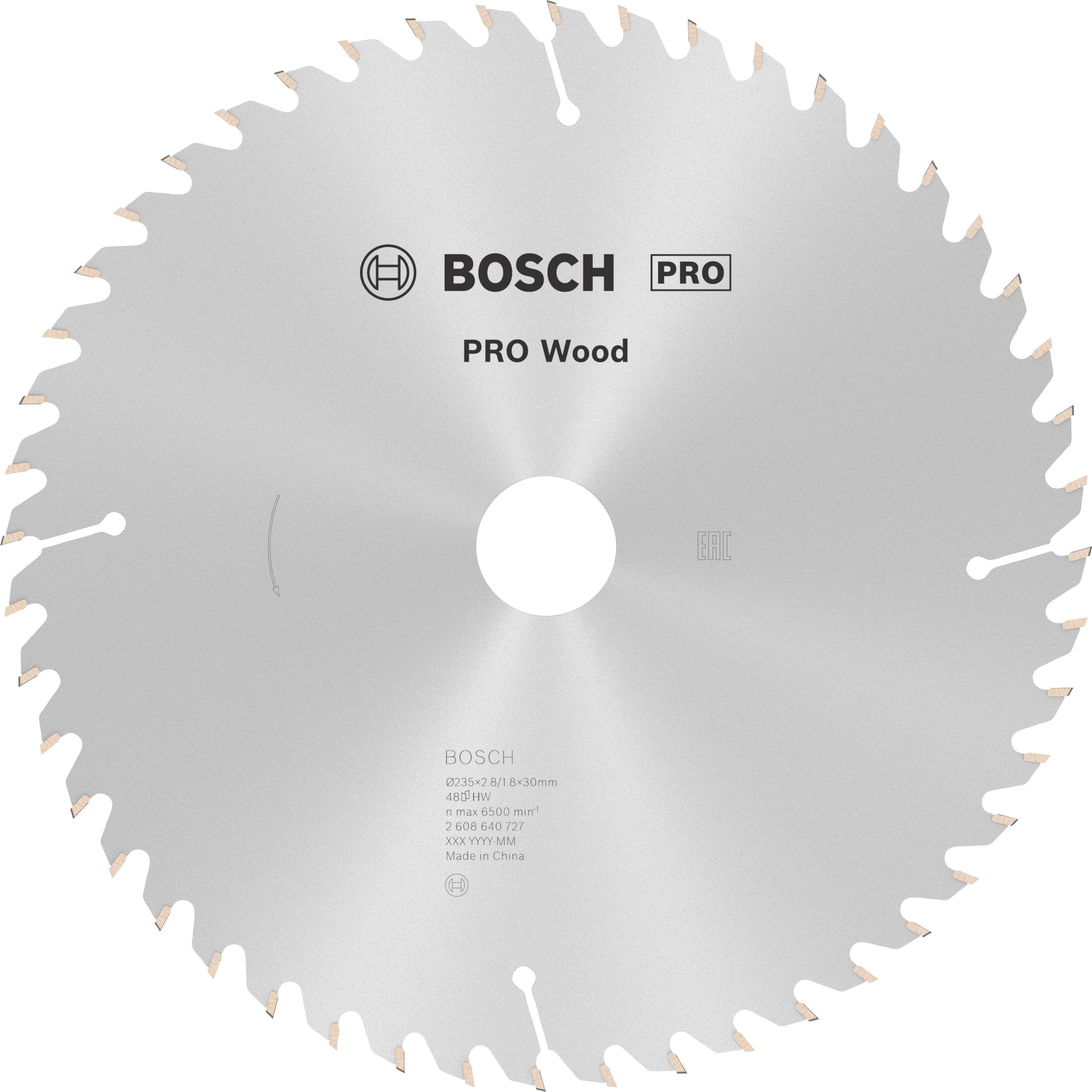 Bosch Accessories Optiline Wood 2608640727 Keményfém körfűrészlap 235 x 30 x 2.8 mm Fogak száma (collonként): 48 1 db