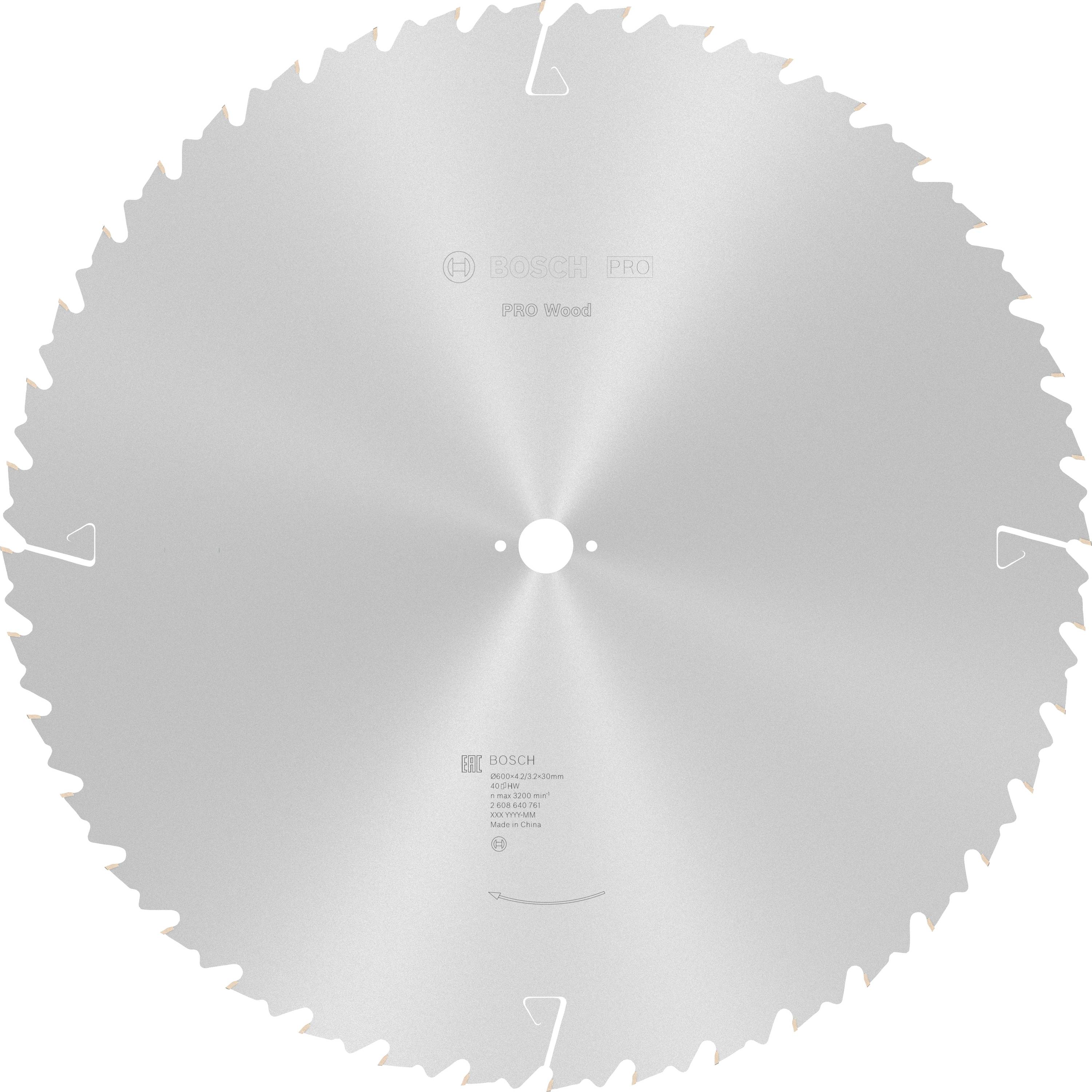 Bosch Accessories Construct Wood 2608640761 Keményfém körfűrészlap 600 x 30 x 4 mm Fogak száma (collonként): 40 1 db