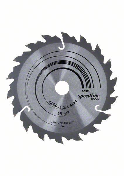 Bosch Accessories Standard for Wood Speed 2608640787 Keményfém körfűrészlap 160 x 20 x 2.4 mm Fogak száma (collonként): 18 1 db