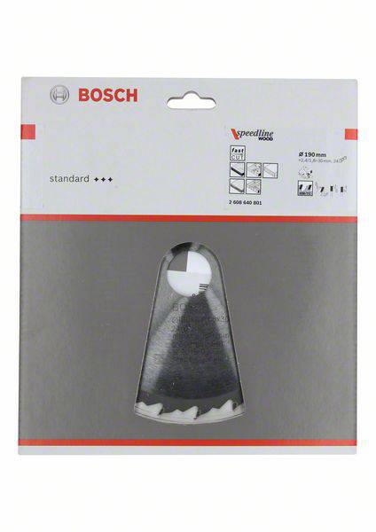 Bosch körfűrészlap csomag, 'Standard' minőség, fa és laminát megmunkálásához, átmérő 190 mm, 12 fog.