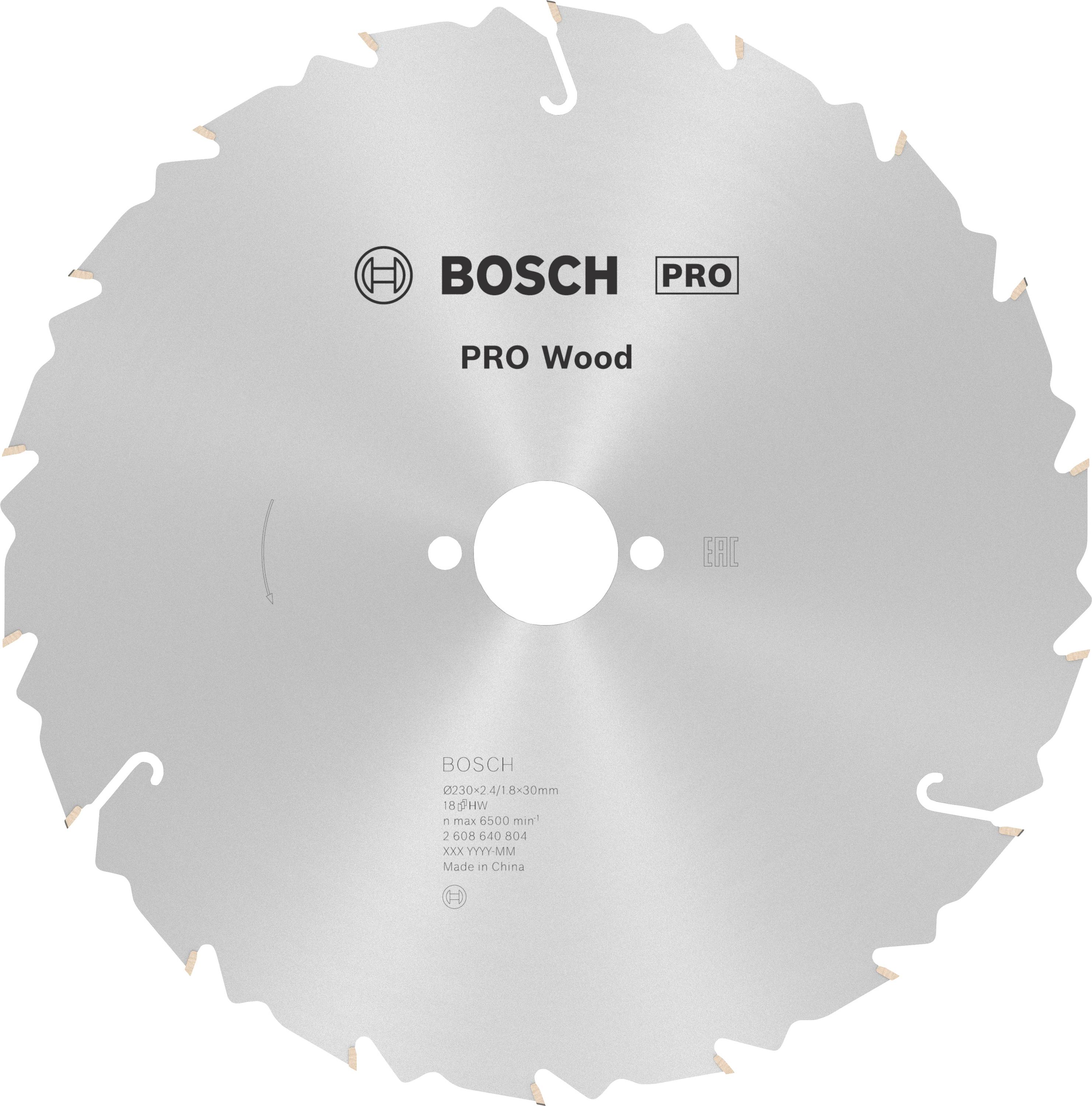 Bosch Accessories Standard for Wood Speed 2608640804 Keményfém körfűrészlap 230 x 30 x 2.6 mm Fogak száma (collonként): 18 1 db