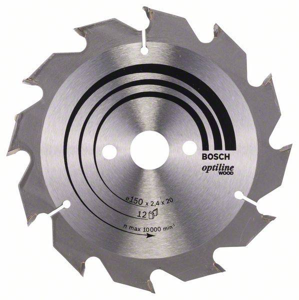 Bosch Accessories Optiline Wood 2608641169 Keményfém körfűrészlap 150 x 20 x 2.4 mm Fogak száma (collonként): 12 1 db