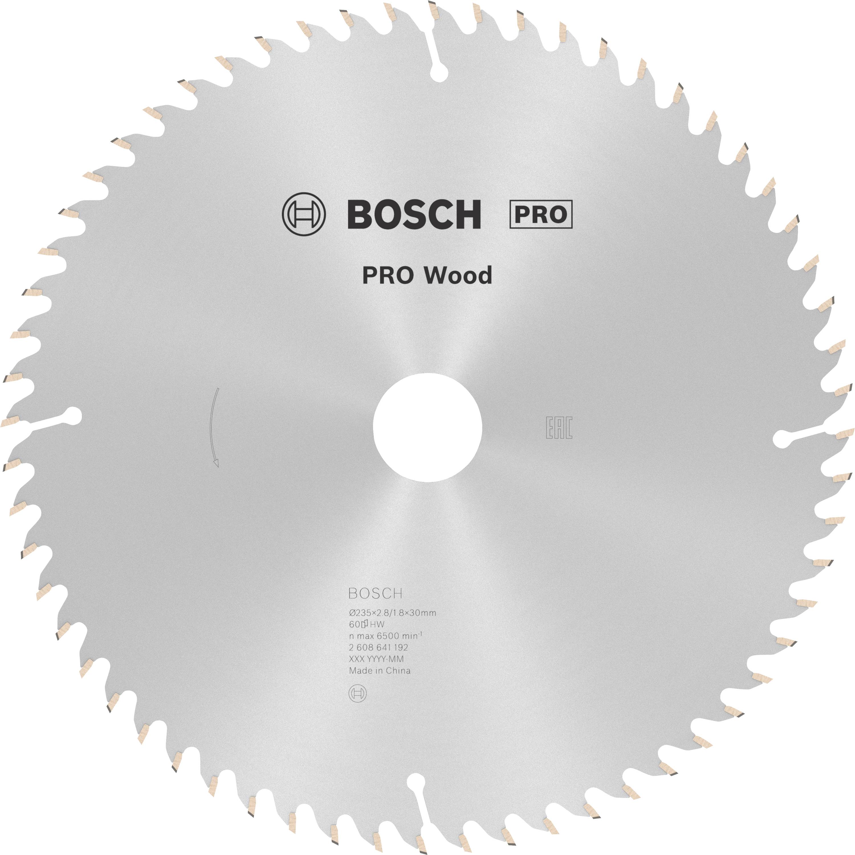 Bosch Accessories Optiline Wood 2608641192 Keményfém körfűrészlap 235 x 30 x 2.8 mm Fogak száma (collonként): 60 1 db