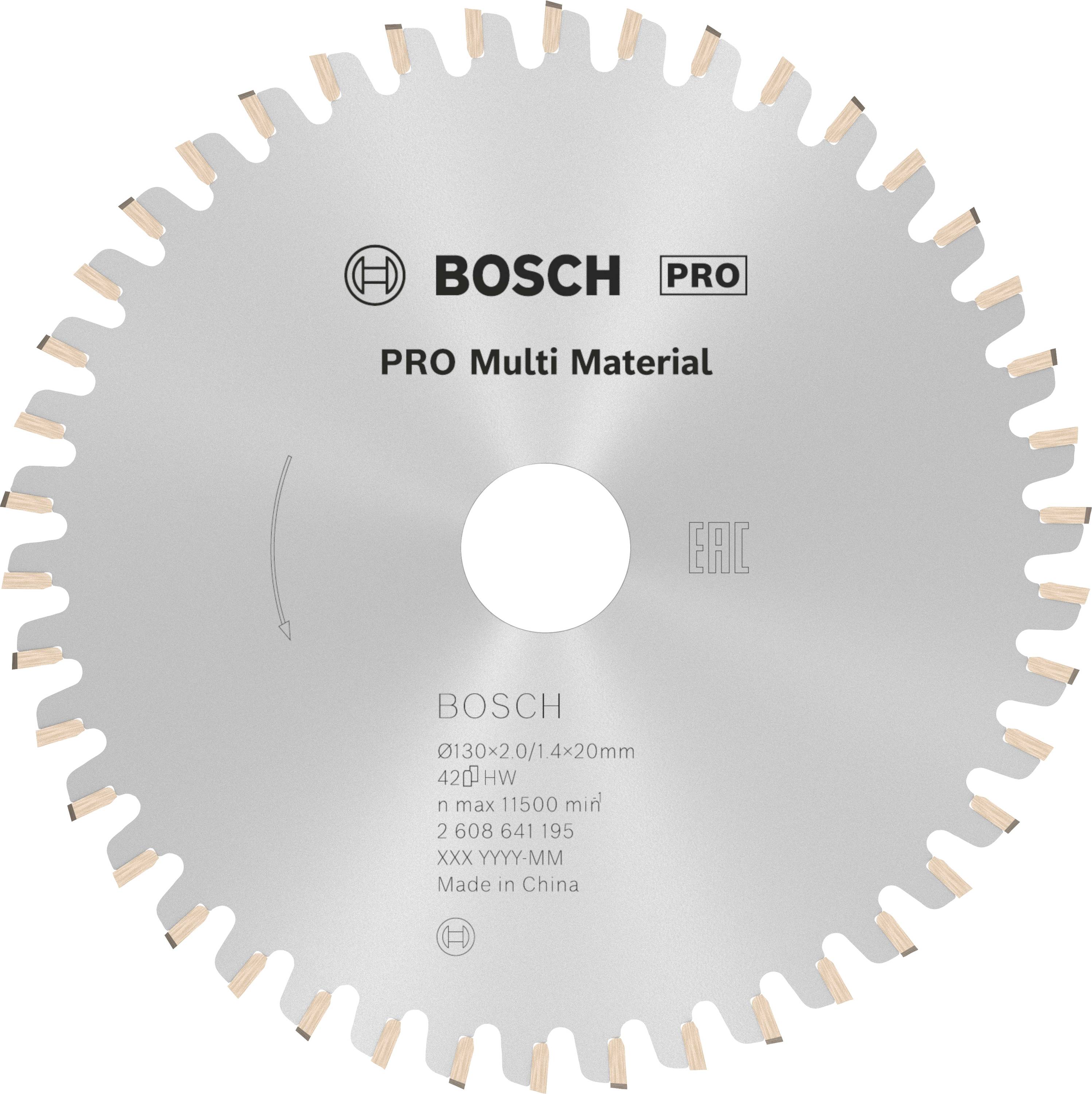 Bosch Accessories Multi Material 2608641195 Keményfém körfűrészlap 130 x 20 x 2 mm Fogak száma (collonként): 42 1 db
