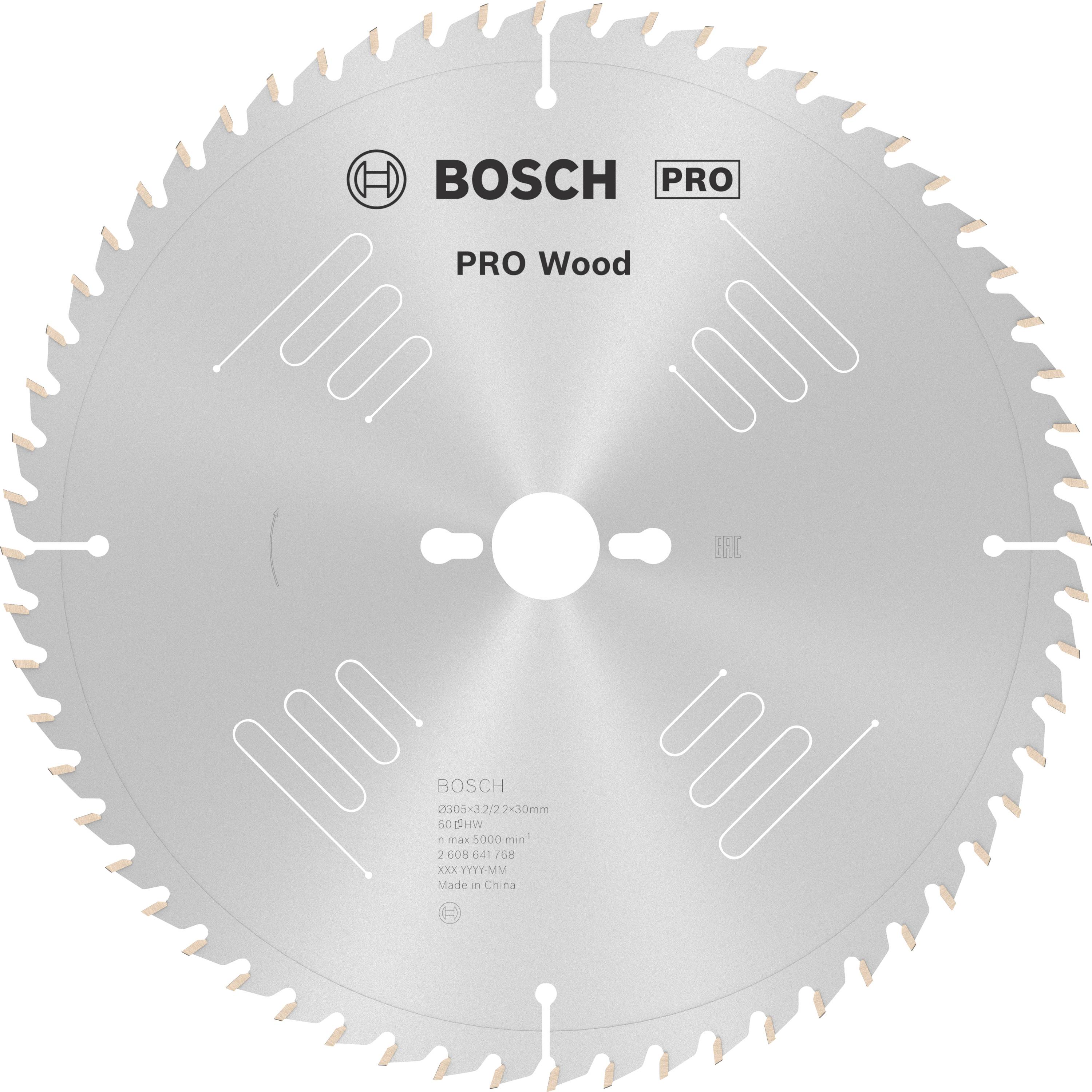 Bosch Accessories Optiline Wood 2608641768 Keményfém körfűrészlap 305 x 30 x 3.2 mm Fogak száma (collonként): 60 1 db
