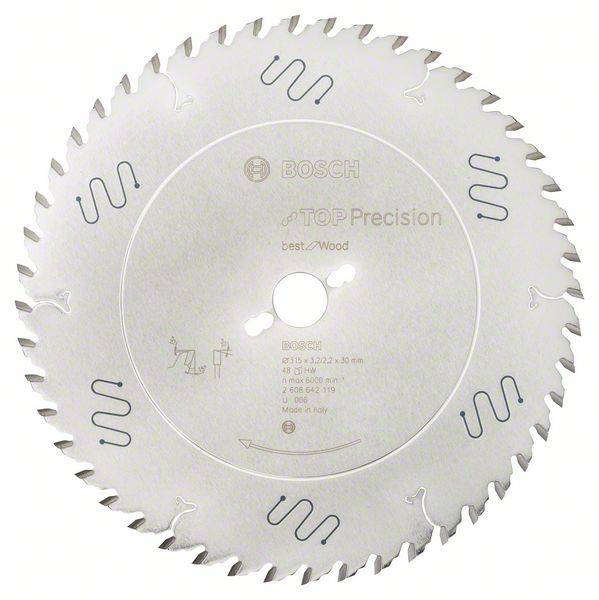 Bosch Accessories Top Precision 2608642119 Keményfém körfűrészlap 315 x 30 x 3.2 mm Fogak száma (collonként): 48 1 db