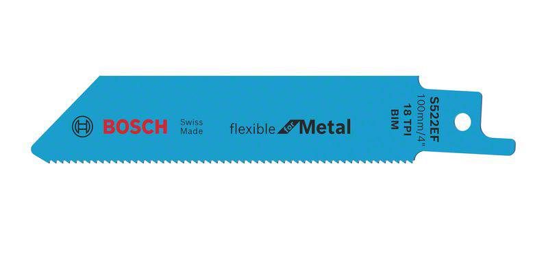 Bosch Accessories 2608657721 Szablyafűrészlap S 522 EF - Flexible for Metal Fűrészlap hossz 100 mm 2 db