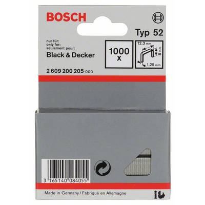 Tűzőkapocs, 52-es típus, 12,3 x 1,25 x 8 mm 1000 db Bosch 2609200205