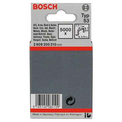 Tűzőkapocs, 53-as típus, 11,4 x 0,74 x 8 mm, 5000 db Bosch 2609200210