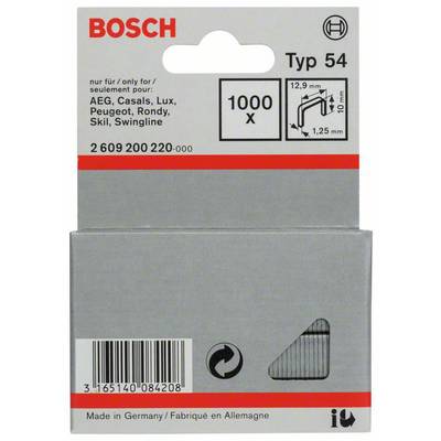 Tűzőkapocs, 54-es típus, 12,9 x 1,25 x 10 mm 1000 db Bosch 2609200220