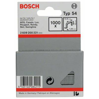 Tűzőkapocs, 54-es típus, 12,9 x 1,25 x 12 mm 1000 db Bosch 2609200221