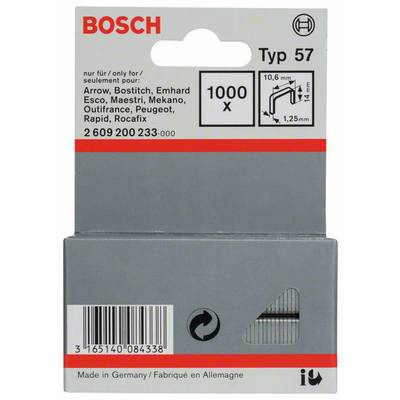 Tűzőkapocs, 57-es típus, 10,6 x 1,25 x 14 mm 1000 db Bosch 2609200233