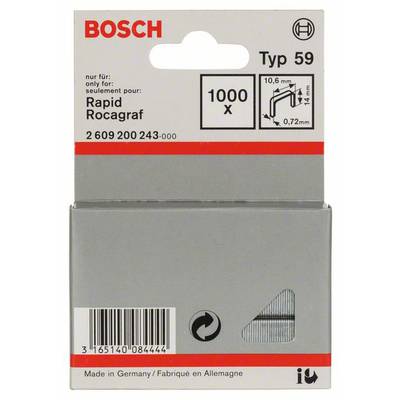 Tűzőkapocs, 59-as típus, 10,6 x 0,72 x 14 mm, 1000 db Bosch 2609200243