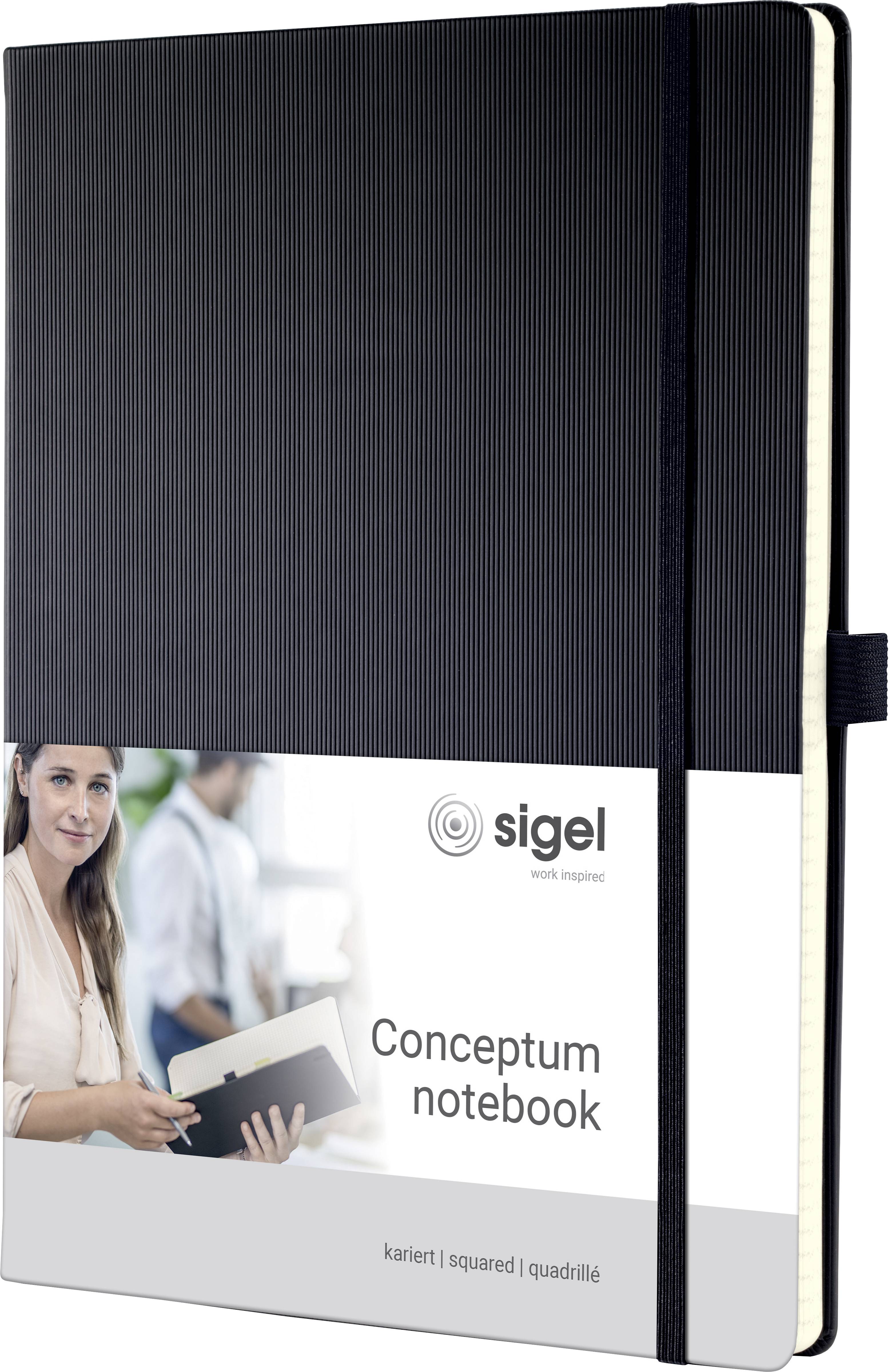 Sigel CONCEPTUM® CO111 Jegyzettömb kockás Fekete Lapok száma: 97 DIN A4