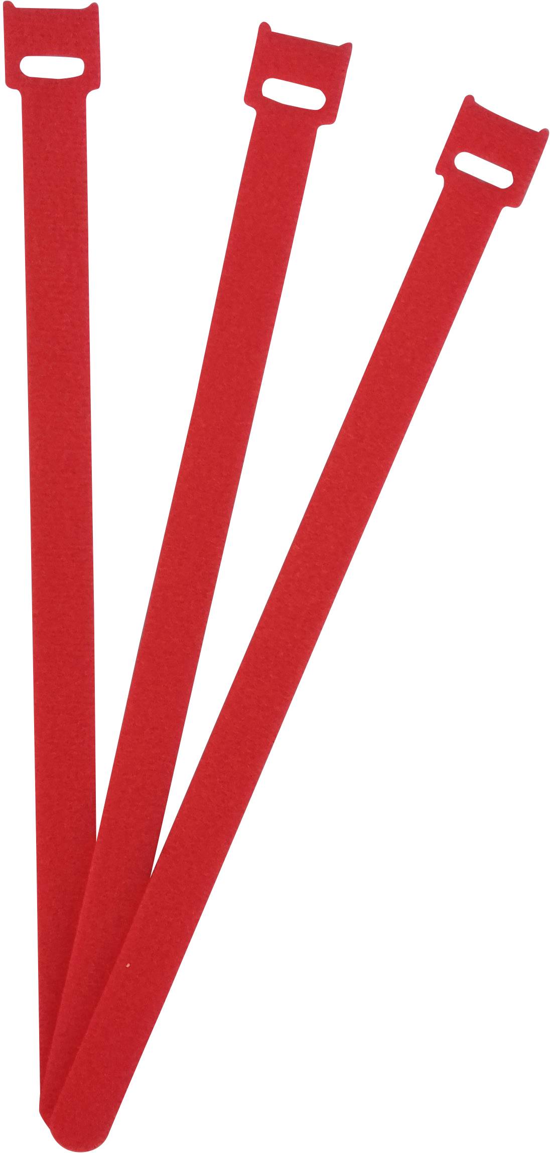 Tépőzáras kábelkötöző 250 x 13 mm, piros, 1 db, Fastech